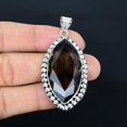 thumbnail image 2 of Smoky Quartz Gemstone 925 Sterling Silver Statement Jewelry Pendant 2.5" VJ 1328, 2 of 4