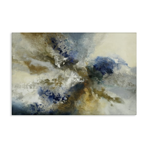 Stupell Industries Expressive Neutral Distortion Abstract Painting Wrapped Canvas Canvas Art Print Wall Art, 24 x 16