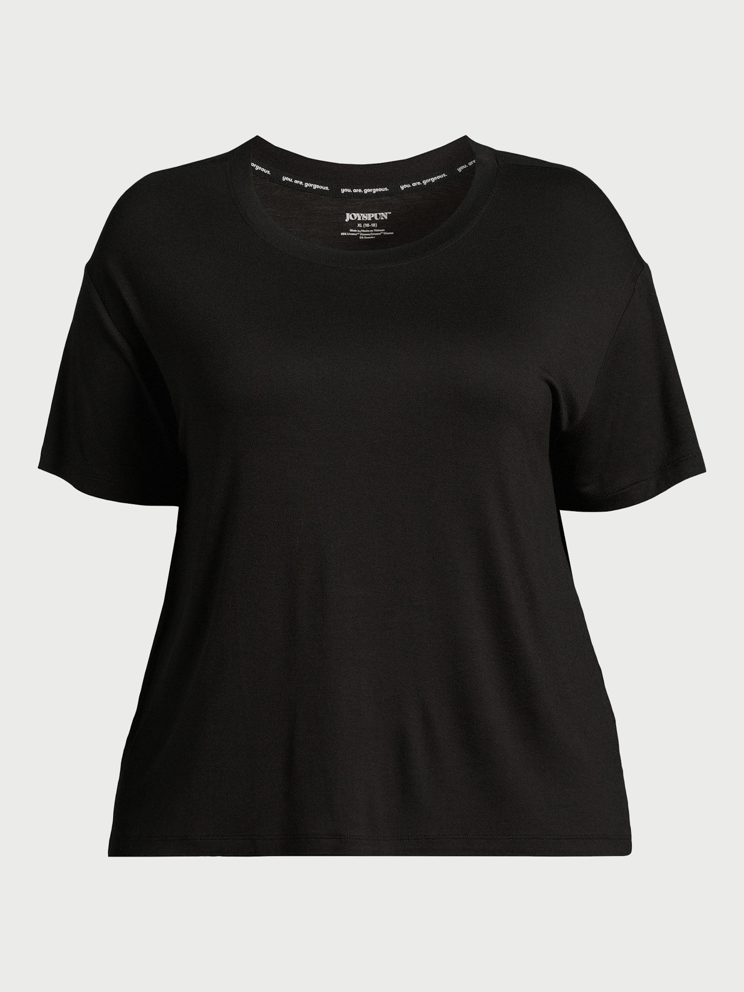 Joyspun Women's Short Sleeve Knit Sleep T-Shirt, Sizes S to 3X