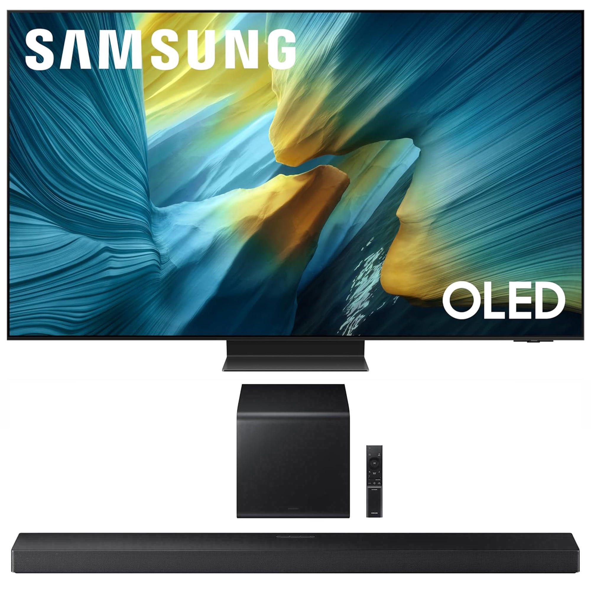 Samsung QN65S95FAFXZA 65 Inch OLED HDR Pro 4K Smart TV with a Samsung HW-QS700F 3.1.2 Ch Dolby Atmos Soundbar and Subwoofer (2025)