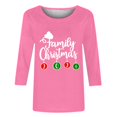 thumbnail image 4 of Aqestyerly Hauts de Noël pour Femmes Mode Féminine T-Shirt Imprimé de Noël Manches 3/4 Blouse Col Rond Hauts Décontractés, 4 of 5