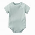 thumbnail image 2 of TOWED22 Infant Romper Solid Color One Piece Onesie Short Sleeve Summer Clothes for 0~12M Baby Green,18-24 M, 2 of 4