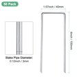 thumbnail image 3 of Uxcell 50 Pcs Landscape Staples 4" 12 Gauge Garden Stakes Silver, 3 of 6