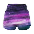 thumbnail image 5 of Women's Running Shorts 2 In 1 High Waisted Activewear Skorts Mini Quick Dry Athletic Workout Skirts Shorts with Pockets,Purple,XXXXXL, 5 of 5