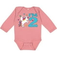 thumbnail image 3 of Inktastic I'm Two Unicorn Second Birthday Boys or Girls Long Sleeve Baby Bodysuit, 3 of 5