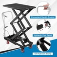 thumbnail image 3 of Hydraulic Lift Table Cart 770 lbs Capacity 59 In Double Scissor Lift Table with Non-Slip Platform and Locking Wheels for Material Handling Black, 3 of 7