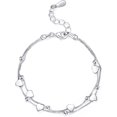 thumbnail image 1 of Pulsera de Plata para Mujer, Brazalete Elegante, Pulseras con dijes de Corazón, Joyeria para Mujer, Regalos para Ella, 1 of 4