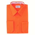 thumbnail image 2 of Berlioni Italy Men's Convertible Cuff Solid Long Sleeve Dress Shirt Orange, 2 of 2