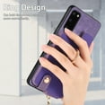 thumbnail image 4 of Dteck for Samsung Galaxy S20 FE Wallet Card Case, Shockproof with Card Holders Flip Premium PU Leather Card Slots with 360°Rotation Ring Stand Protective Phone Cover, purple, 4 of 8