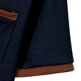 thumbnail image 5 of Men's Waffle Knit Henley T-Shirt Notch V Neck Short Sleeve Casual Summer Beach Top Color Block Breathable Shirt Regular Fit Lightweight Fashion Tee with Pocket, 5 of 9