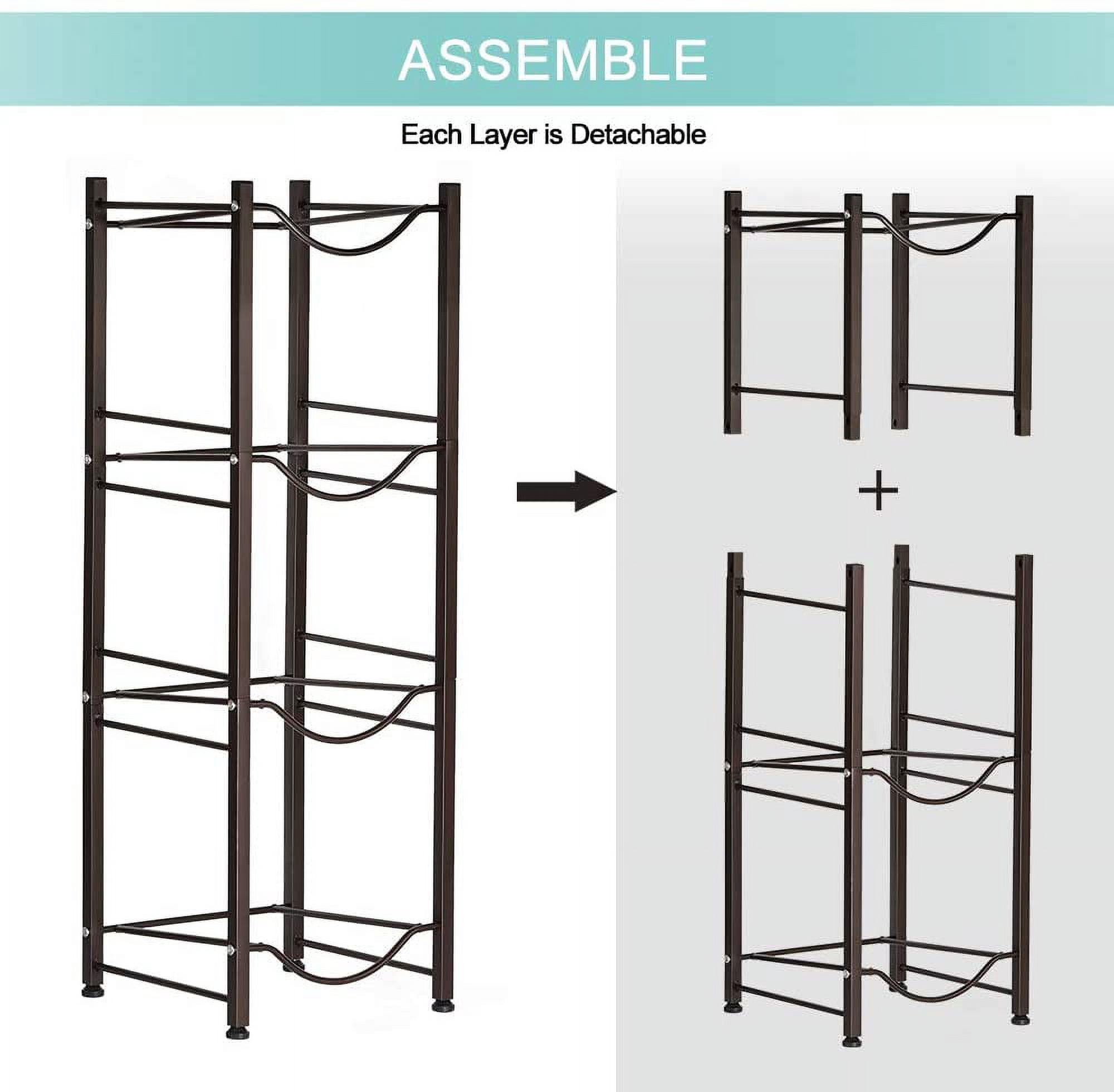4 Tier Dark Brown Water Cooler Jug Rack, 5 Gallon Water Jug Holder Heavy Duty Storage Rack