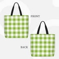 thumbnail image 3 of Hirioo White Green Plaid for Tote Bag for Women, Quilted Shoulder Bag with Zipper, Large Capacity Handbags for Casual, Travel, Work, 3 of 9