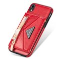 thumbnail image 7 of Apple iPhone XR Crossbody Bag Case, Dteck Zipper Pocket Credit Card Holder Wallet Case Phone Cover with Shoulder Strap, For iPhone XR,Red, 7 of 7