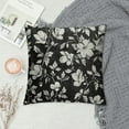 thumbnail image 2 of JEUXUS Black Brown Daisy Floral Block Print Pillow Covers Decorative Square Pillow Cases Farmhouse Home Decor Throw Pillows For Sofa Couch Cushion Outdoor, 2 of 5