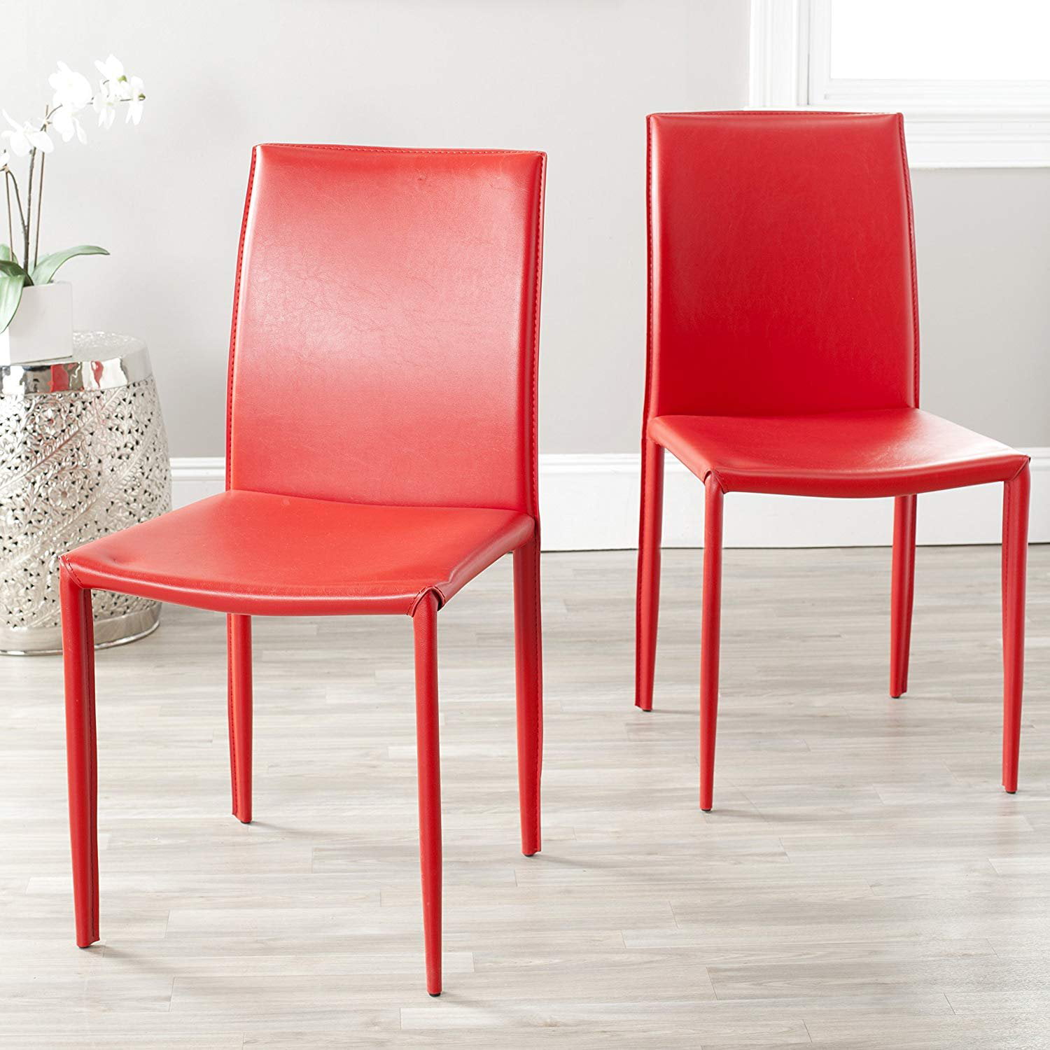 Safavieh Home Collection Karna Modern Red Dining Chair (Set of 2