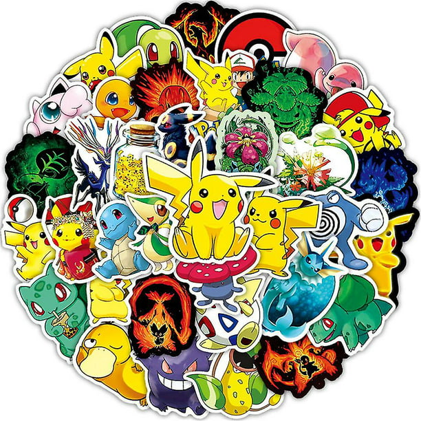 Pikahu Pokemon Wall Stickers Laptop Mug Luggage Stickers Pvc Decal