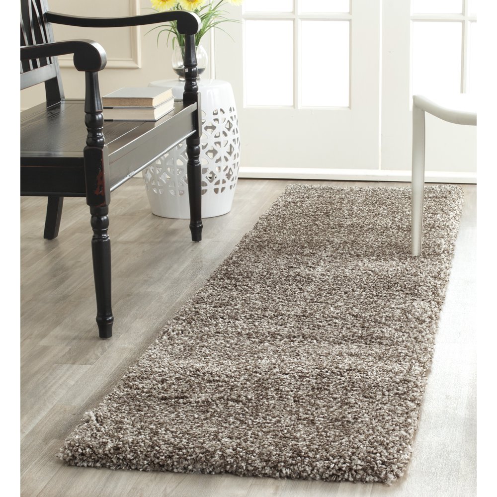 SAFAVIEH Milan Harlow Solid Shag Runner Rug, Grey, 2' x 6' Walmart