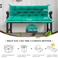 thumbnail image 3 of Outdoor swing cushions bench cushion, Waterproof Porch swing replacement cushions for outdoor furniture, 4" thick Bench Cushion for Backyard, Patio, Lawn（Lake blue 40×71in）, 3 of 6