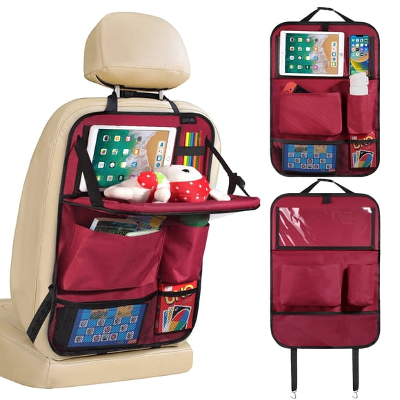 Organizador para asiento trasero de auto LUCMO con soporte para tablet y 6 bolsillos