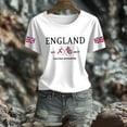 thumbnail image 5 of Women Blouses Short Sleeve Shirts British Print Crew Neck T Shirt Casual Tee Top Ladies Fashion Trendy Blouse S, 5 of 5