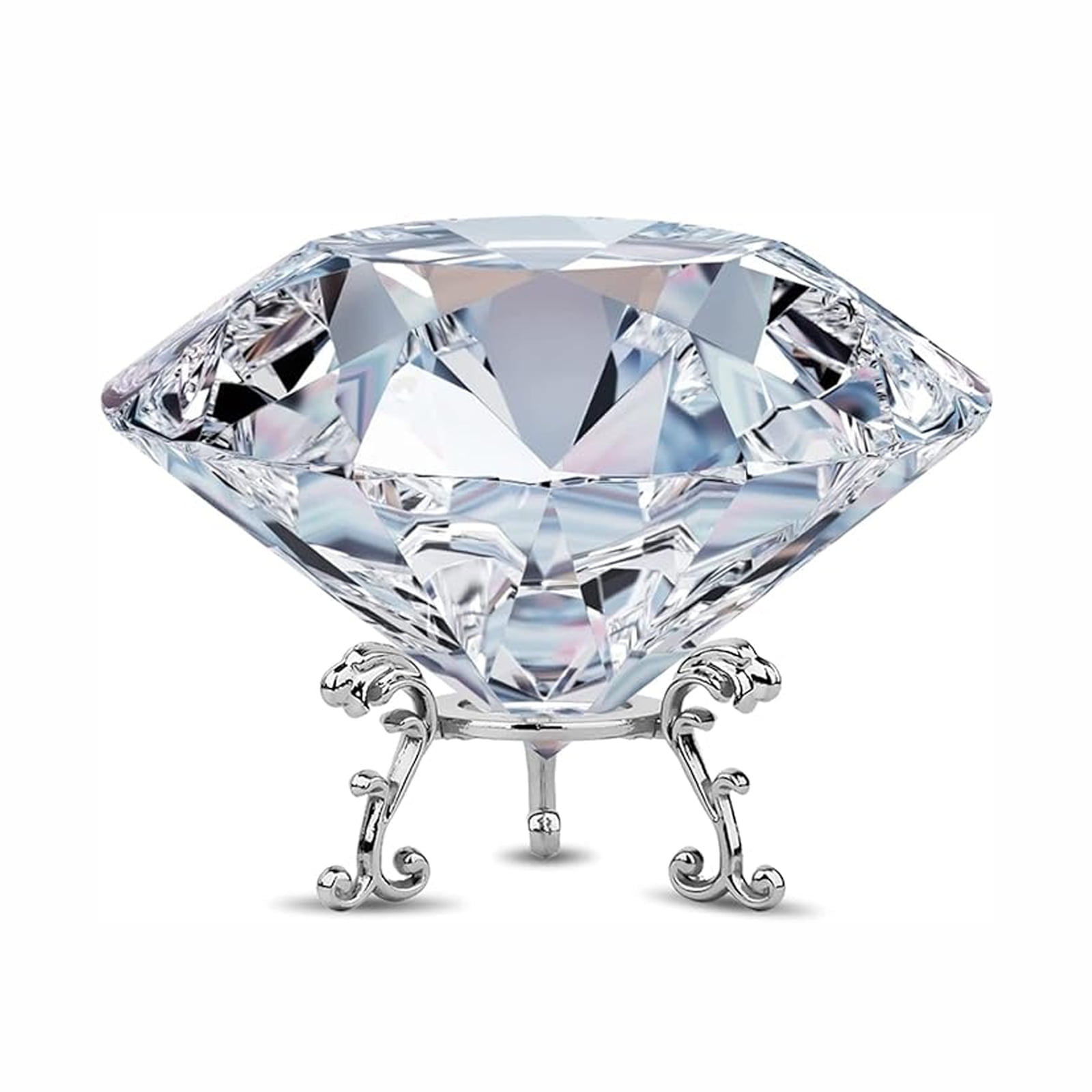 TreasureGurus Diamond Crystal Jewel, 60mm Cut Glass Paperweight TreasureGurus Diamond Crystal Jewel, 60mm Cut Glass Paperweight