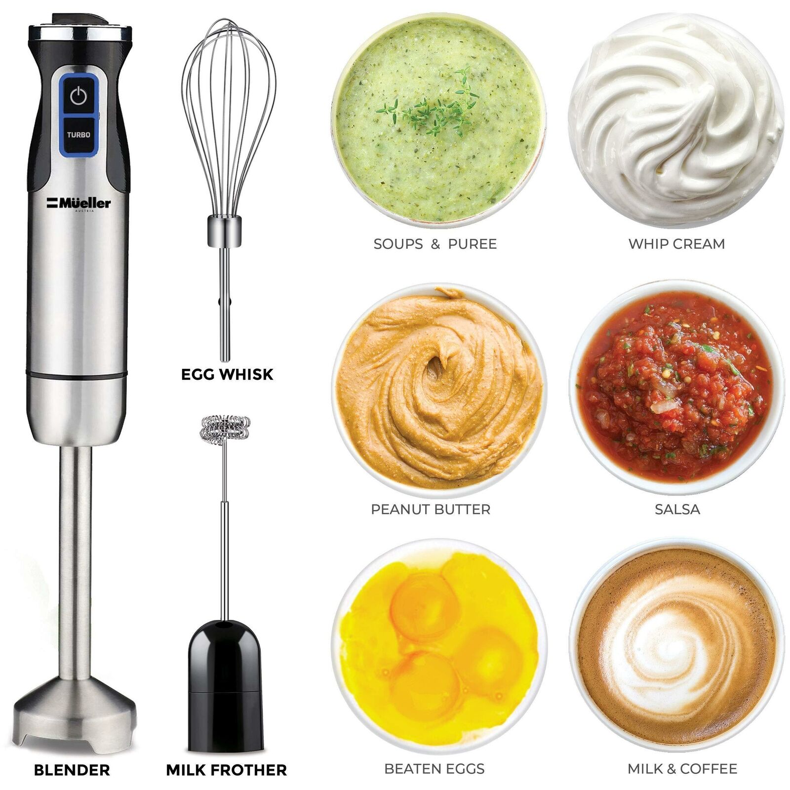 500 Watt 9Speed Immersion MultiPurpose Hand Blender Heavy Duty Copper