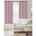 thumbnail image 3 of Blackout Curtains for Bedroom, Pink Room Darkening Window Drapes for Living Room, Grid Checkered Plaid Gingham Lattice Trellis Thermal Insulated Grommet Curtains, 52x96 inch, 2 Panels, 3 of 9