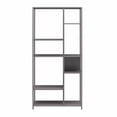 thumbnail image 5 of GDF Studio 6-Shelf Metal Bookcase Room Divider, Powder-Coated Storage Unit, Gray, 5 of 10