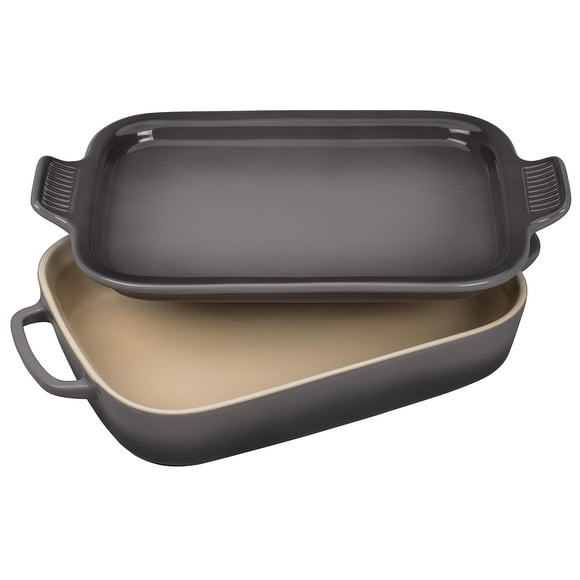 Plato para hornear Le Creuset de gres con tapa para bandeja Oyster, 37 cm