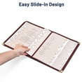thumbnail image 6 of WeChef 20 pack 8.5"x11" Restaurant Menu Book Covers 4 Page 8 View Book Style for Cafe Hotel Bar Burgundy, 6 of 11