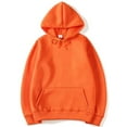thumbnail image 1 of Innerwin Hoodies Solid Color Women Hooded Tops Fall Pocket Loose Fit Sweatshirt Orange L, 1 of 6