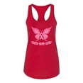 thumbnail image 2 of Wild Bobby, Butterfly Pink Ribbon Faith Hope Love, Breast Cancer Awareness, Women Racerback Tank Top, Red, X-Large, 2 of 5