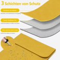 thumbnail image 3 of Funda para Laptop HYZUO 15" de Cuero Sintético de Gamuza Amarillo Oliva, 3 of 7