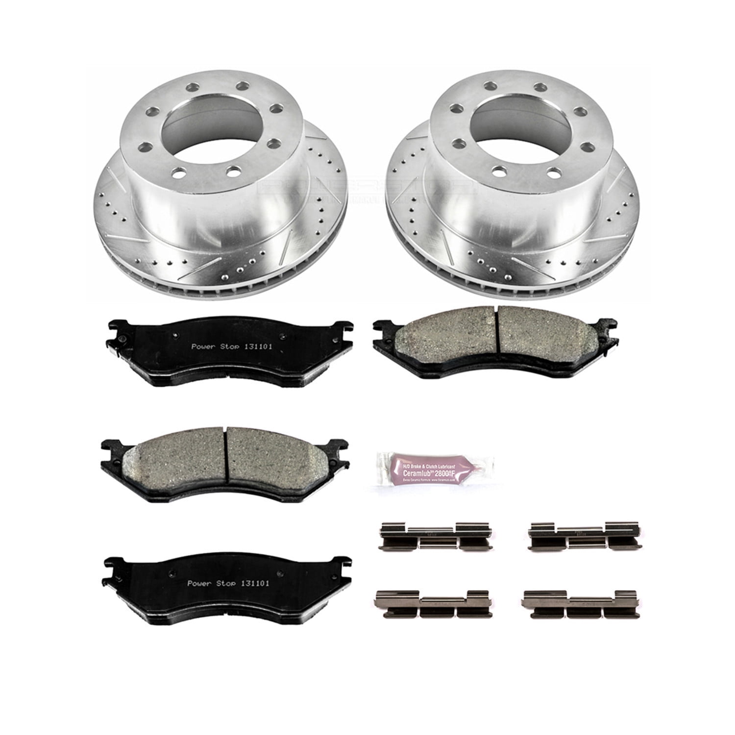 PowerStop Rear Z23 Evolution Sport Carbon-Fiber Ceramic Brake Pad and Drilled & Slotted Rotor Kit Fits: DODGE Select Models K5489