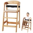 thumbnail image 1 of VEVOR Comedero Ajustable Convertible de Madera, Cojín Alto para Comer y Crecer, Asiento Elevador de Comedor Portátil para Bebés, Silla para Niños Pequeños de Madera de Haya, Natural, 1 of 5