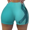 thumbnail image 2 of Fotbe a Teal Ribbonin Seamless Shorts, Womens Workout Shorts High Waist Stretch Booty Short for Gym/Yoga/Running/Biking-XX-Large-Medium, 2 of 8