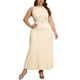 thumbnail image 1 of Vestido de suéter de talla grande Agnes Orinda para mujer con cuello redondo, sin mangas, vestido de suéter casual 1X albaricoque, 1 of 6