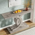 thumbnail image 5 of Tribesigns 39-inch Console Tables, Farmhouse Gray Wood Entryway Table with Geometric Base, 5 of 5