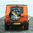 thumbnail image 6 of Fotbe green salmon fish Pattern Spare Tire Cover Thickening Universal Fit for Jeep, Trailer, RV, SUV, Truck, Tough Tire Wheel Soft Cover-16 inch, 6 of 6