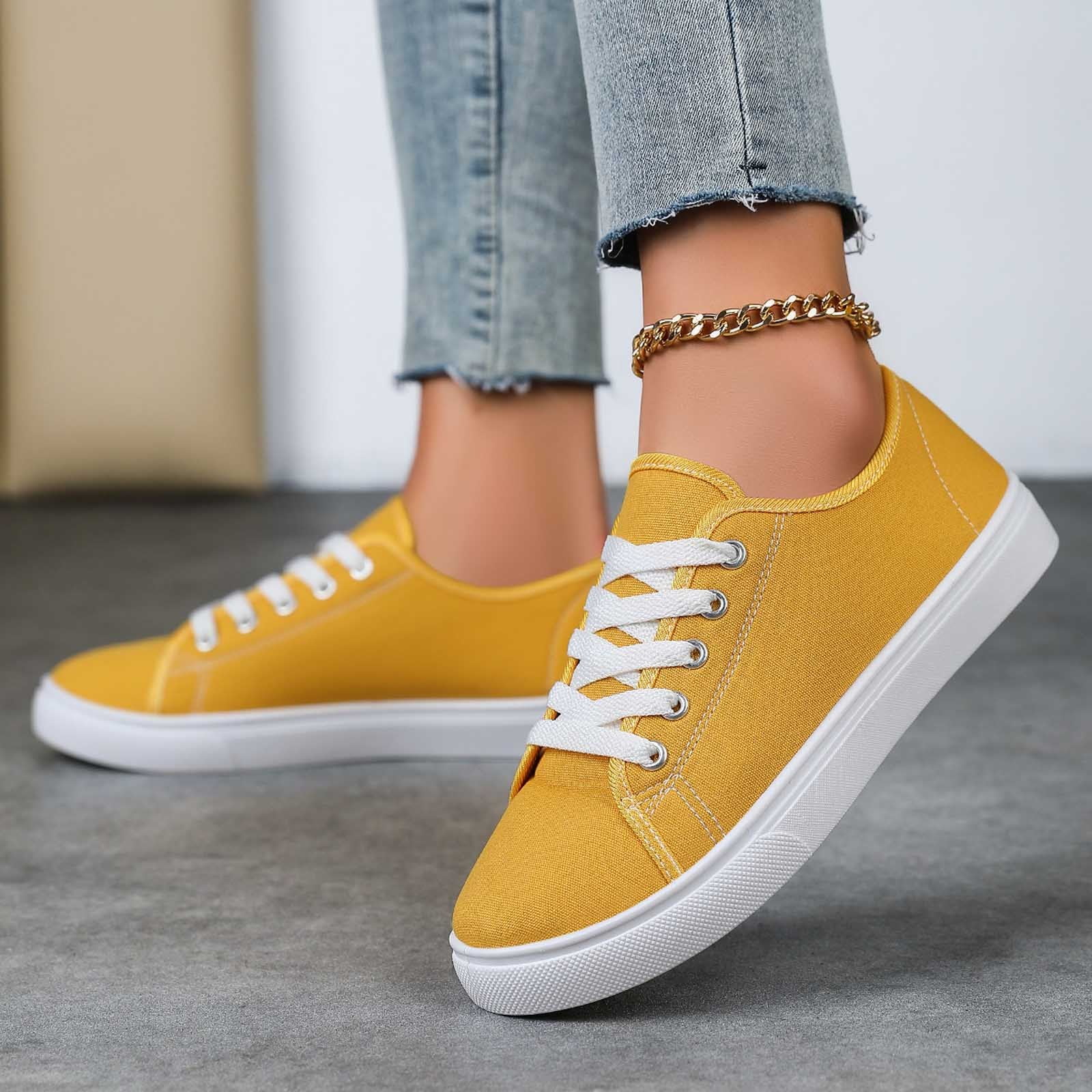Womens Shoes,Canvas Sneakers Fashionable Unisex Lace Up Flat