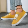 thumbnail image 2 of Womens Shoes,Canvas Sneakers Unisex Lace Up for Everyday Wear Comfortable Canvas Sneakers for Flat Breathable,Shoes for Women,Yellow,8, 2 of 9
