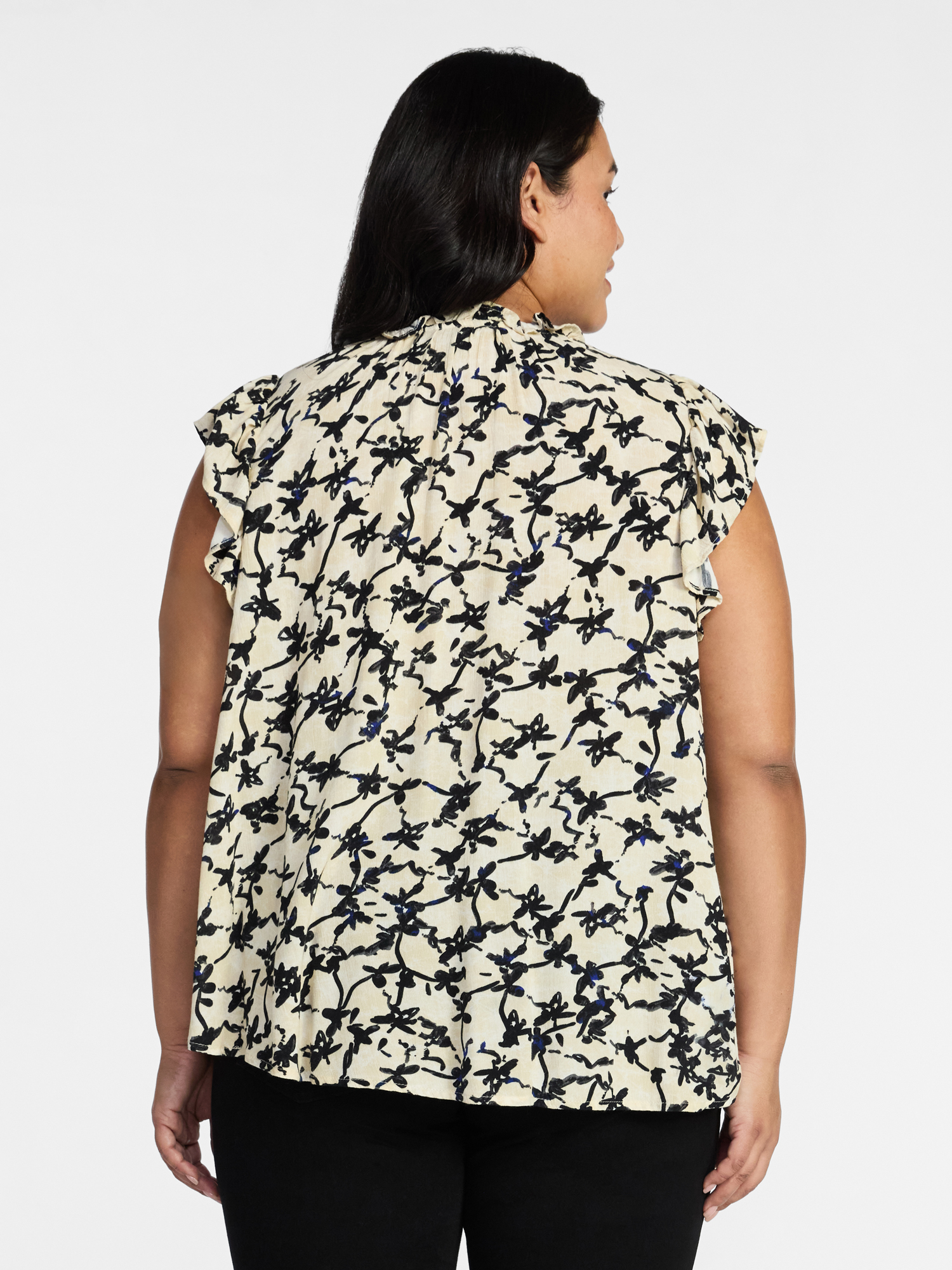 Terra & Sky Women's Plus Size Flutter Sleeve Blouse, Sizes 0X-5X