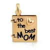 14kt Gold Best Mom Greeting Card Charm