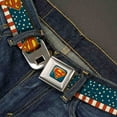 thumbnail image 2 of Superman Shield Full Color Americana Blue Superman Shield Americana Red Seatbelt Belt Standard, 2 of 2