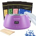thumbnail image 2 of WAXKISS Wax Heater Kit with 4 Packs of Hair Removal Wax Beans & 10 Small Wooden Sticks, Ideal for Home Use, Effective for Eyebrows, Face, Underarms, Brazilian, Bikini, Legs – All Skin Types，Purple, 2 of 7