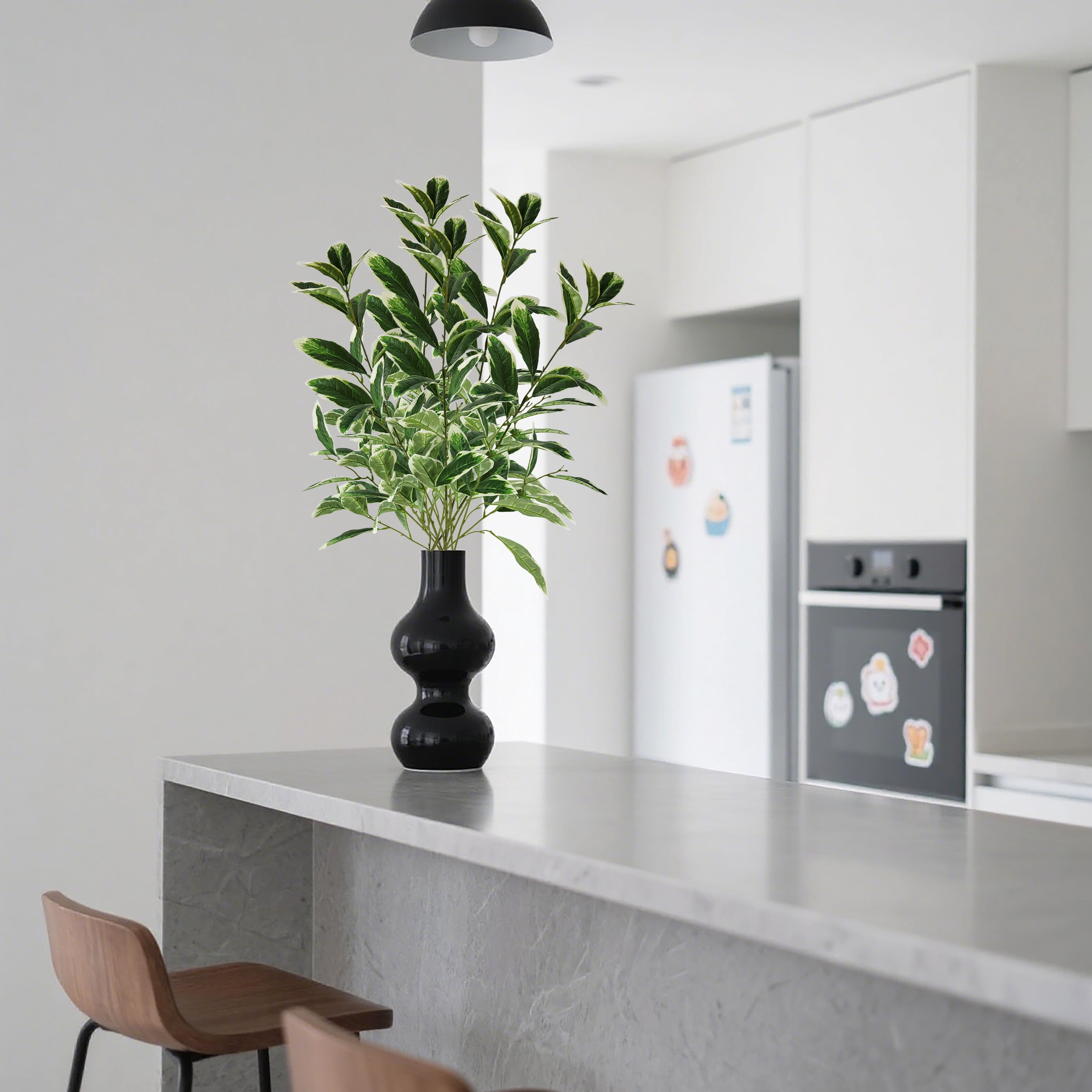 Mainstays 40.5" Indoor Artificial Foliage Stem, Peperomia, Green and White Color.