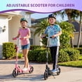 thumbnail image 4 of Trottinette pour Enfants Légère et Pliable – 2 Roues, 4 Hauteurs Réglables, Roues Lumineuses DEL RVB de 5 Pouces, Plateau Antidérapant, 3 Ans et Plus, Rose, 4 of 8