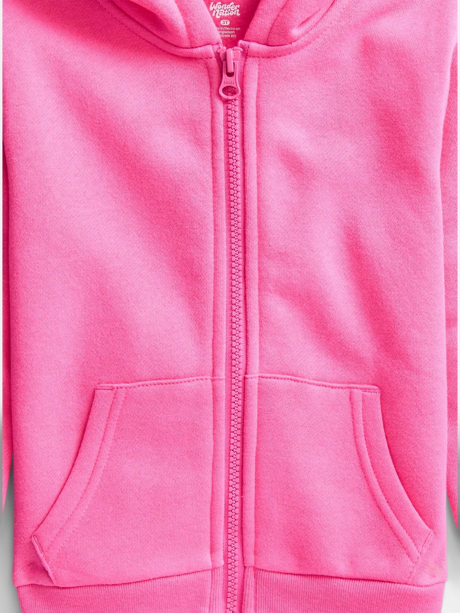 Wonder Nation Baby and Toddler Girls Zip Hoodie, Sizes 0M-5T