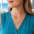 thumbnail image 2 of Bestyle Created Turquoise Cross Necklace for Women Heart Knot Pendant Necklace Catholic Christian Christams Gifts for Wife Momther Girlfriend, 2 of 8