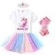 thumbnail image 2 of Diadema de unicornio, camiseta, vestido tutú y faja de satén. Unicornio Fiesta de Cumpleañ Tutu and Sian Tutu and Sian, 2 of 2